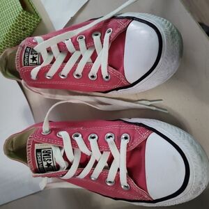 Converse Pink and White Flats with Classic Canvas Design